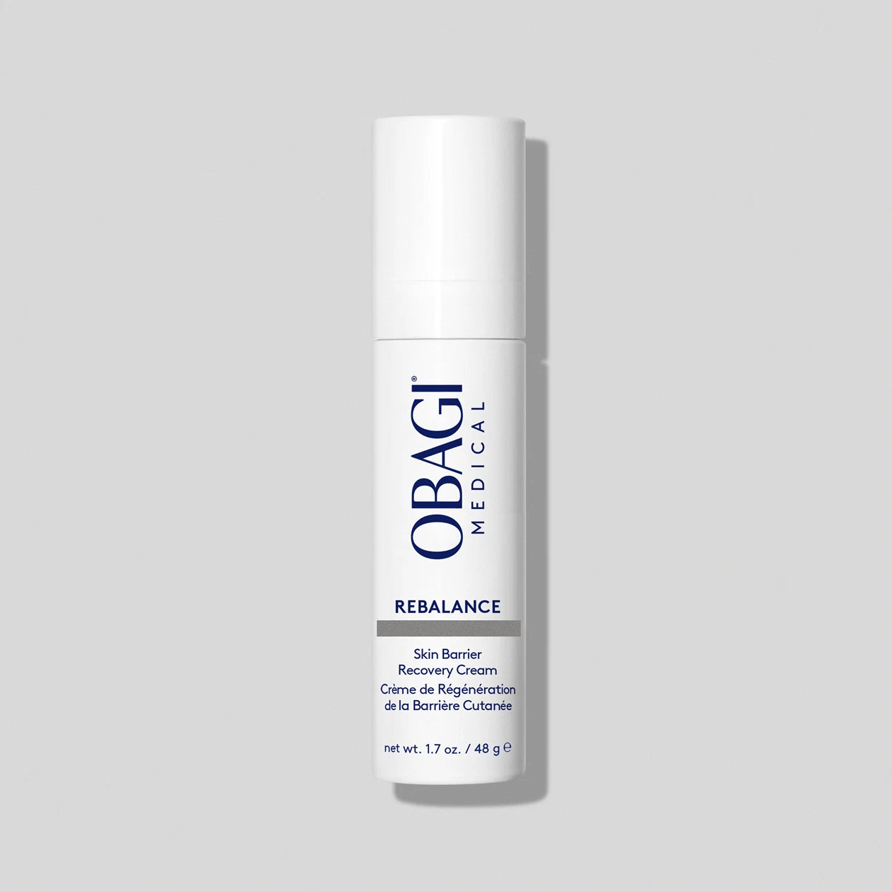 Obagi Rebalance Skin Barrier Recovery Cream bottle image on grey background