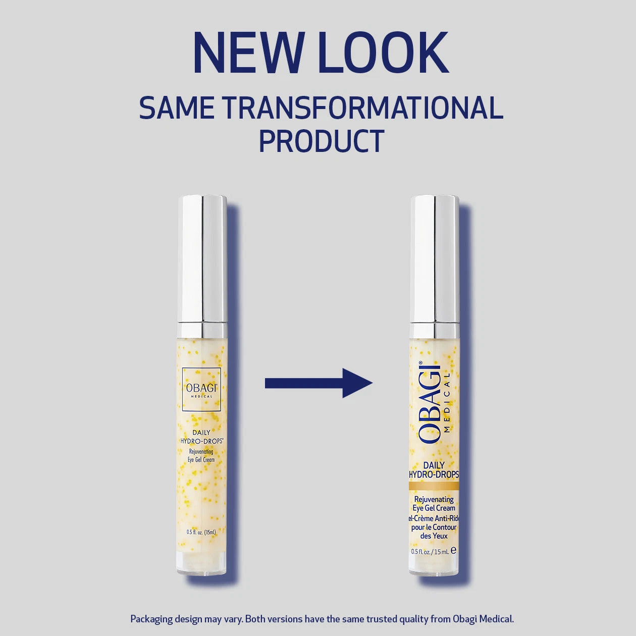 Daily Hydro-Drops Rejuvenating Eye Gel Cream before and after product image. New look, same transformational product.