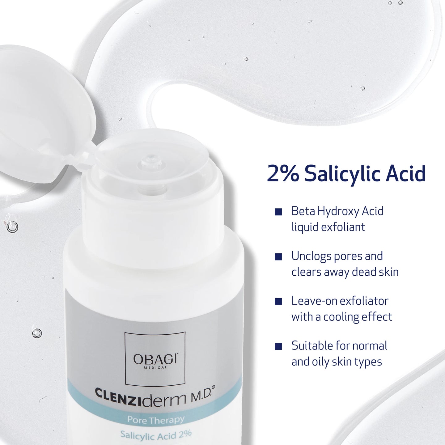 Clenziderm M.D. 2% Salicylic Acid unclogs pores and clears away dead skin. 