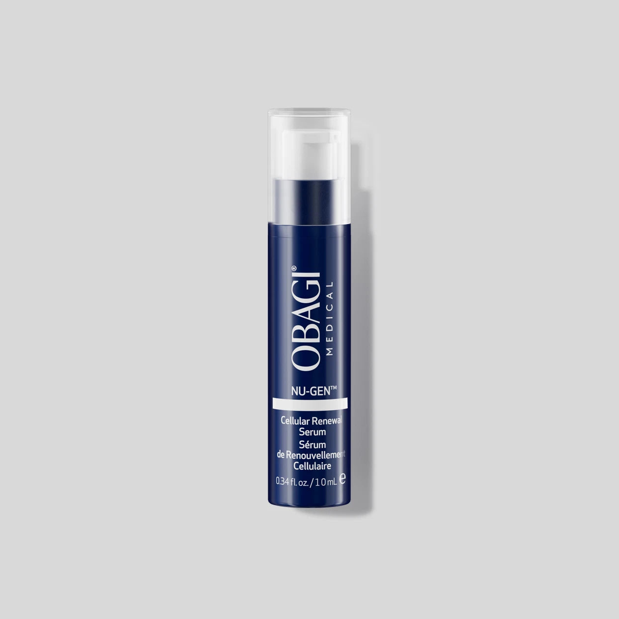 Obagi Nu-Gen Cellular Renewal Serum 10ml bottle on grey background